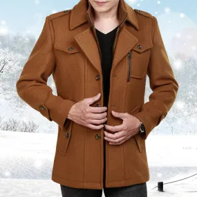 Men's Woolen Coat Mid-length Korean Style