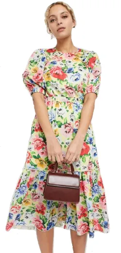 Midi Tea Lemon Floral Dress