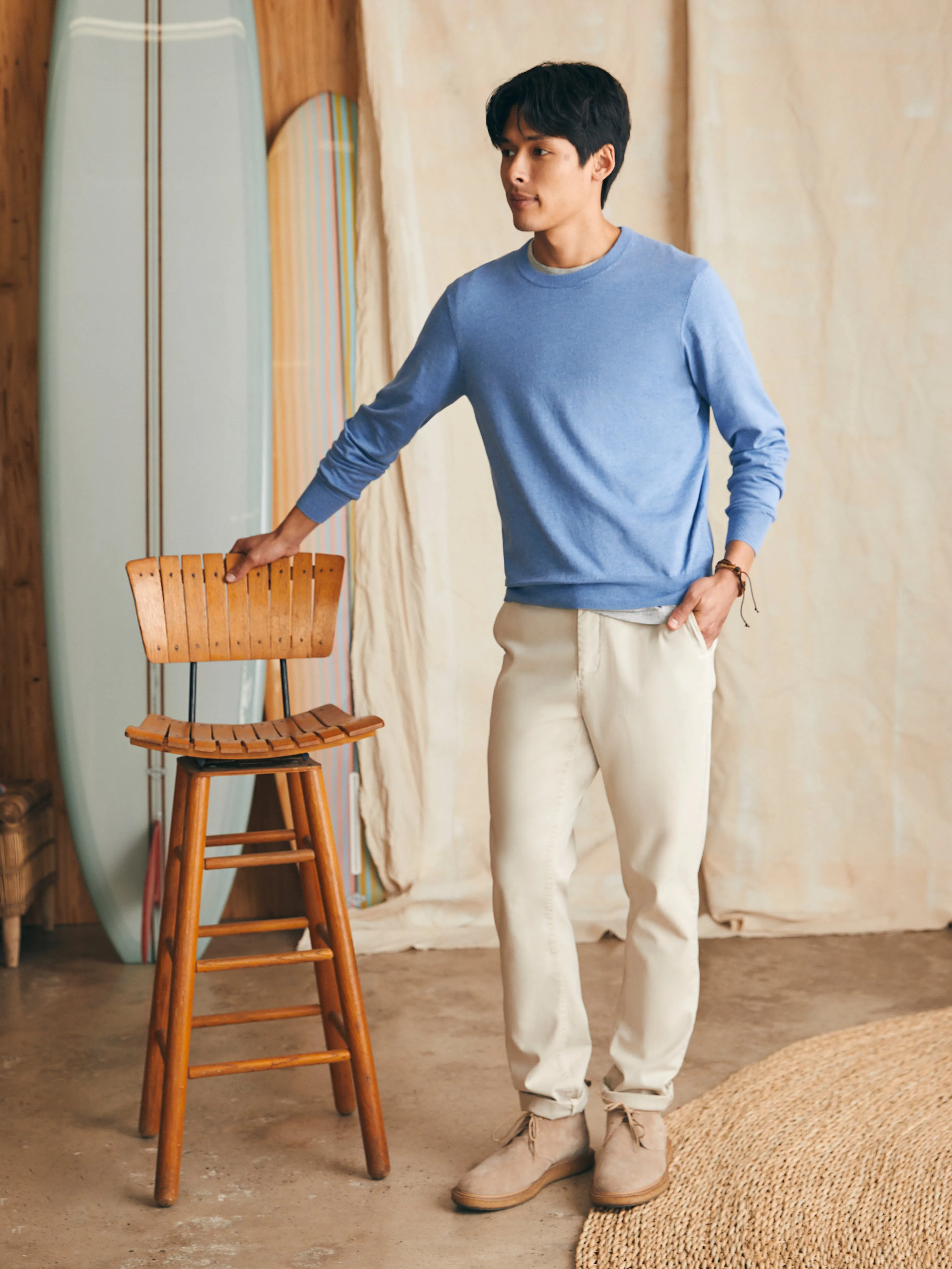 Movement Crewneck Sweater (Tall) - Azure Sky Heather