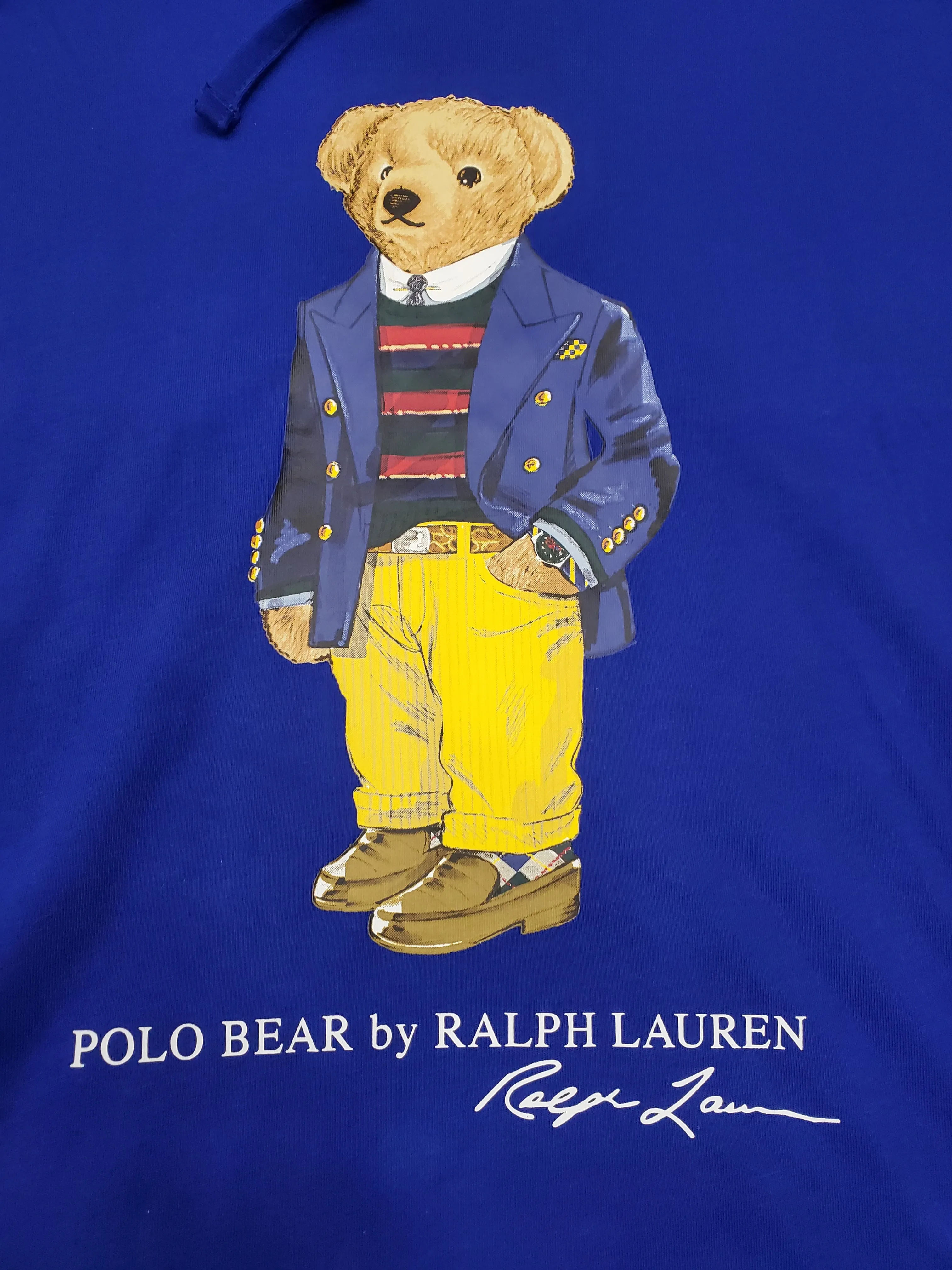 Nwt Polo Big & Tall Royal Blue Teddy Bear L/S  Hoodie Tee