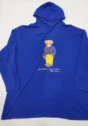 Nwt Polo Big & Tall Royal Blue Teddy Bear L/S  Hoodie Tee