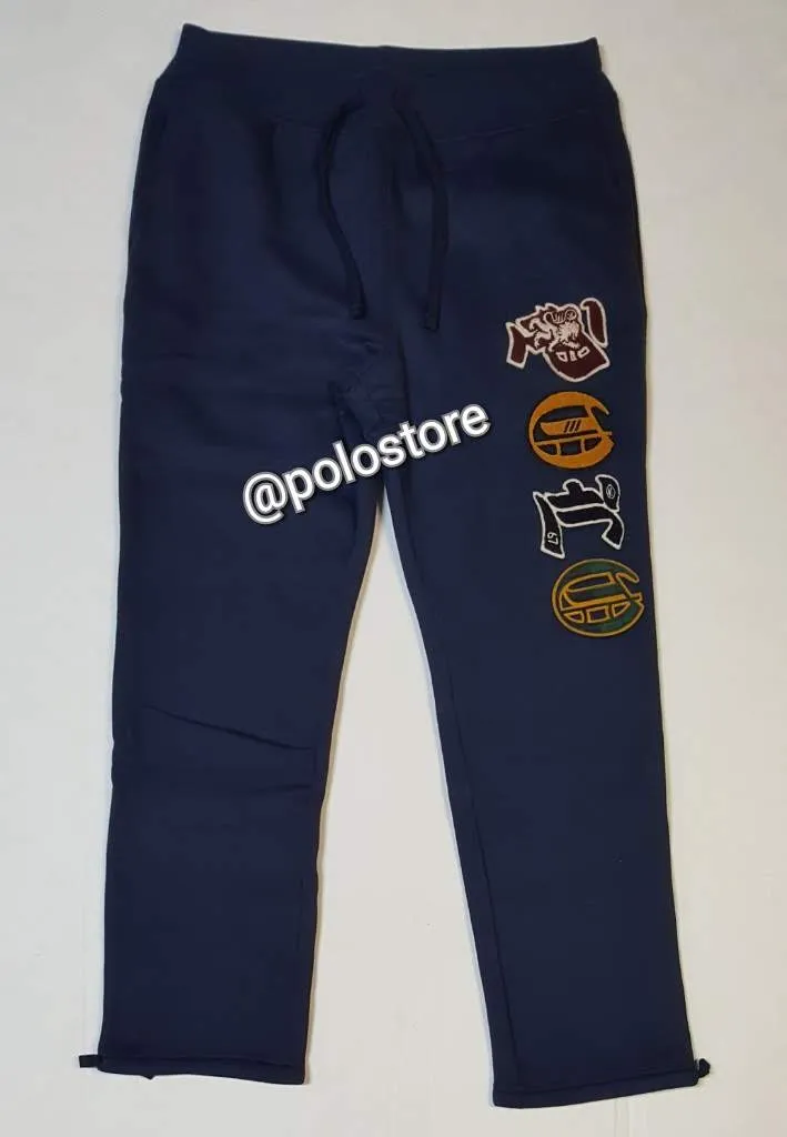 Nwt Polo Ralph Lauren Navy Logo Spellout Patch Hoodie with Matching  Navy Logo Spellout Patch SweatPants