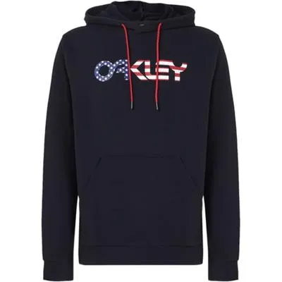 Oakley B1B Pullover Hoodie 2.0 (Black/American Flag) Men's Clothing XSmall