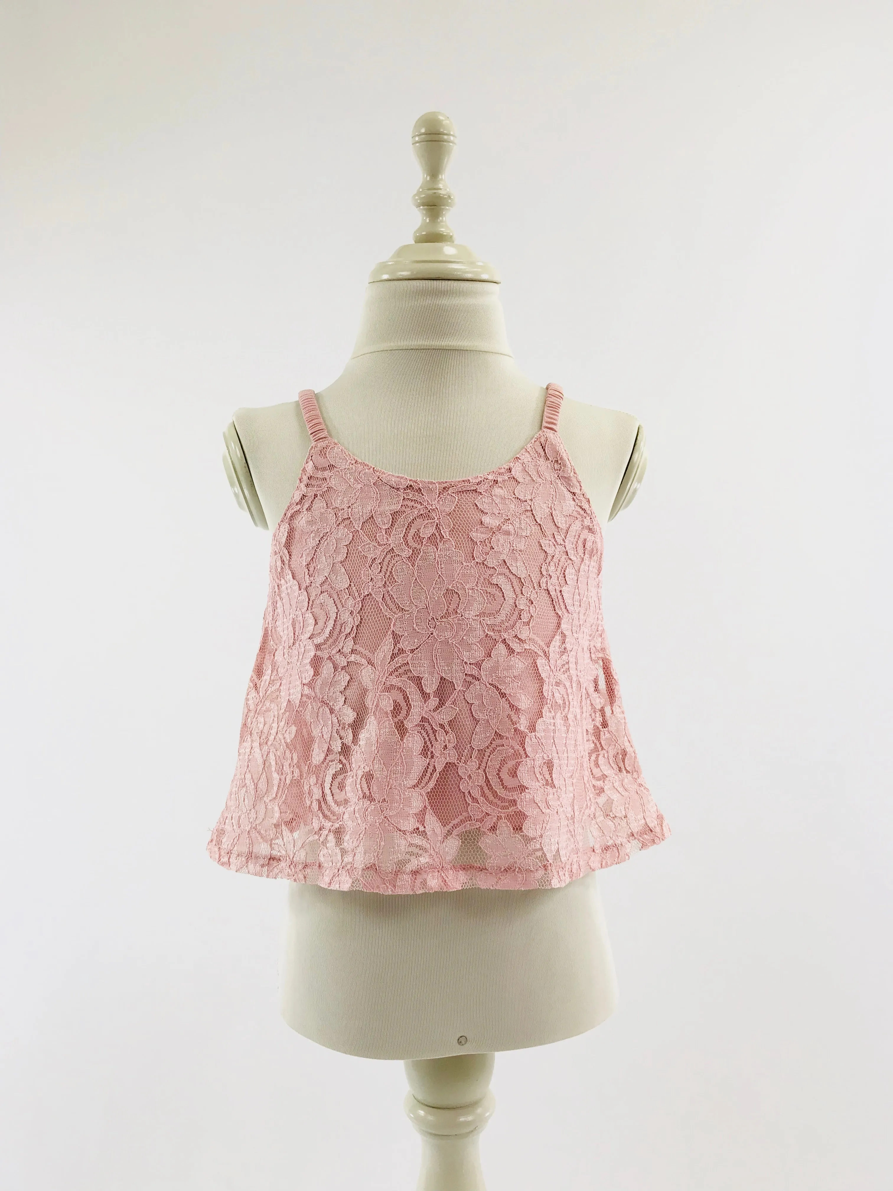 [OUTLET] DOLLY by Le Petit Tom  LACY SPAGHETTI TOP pink