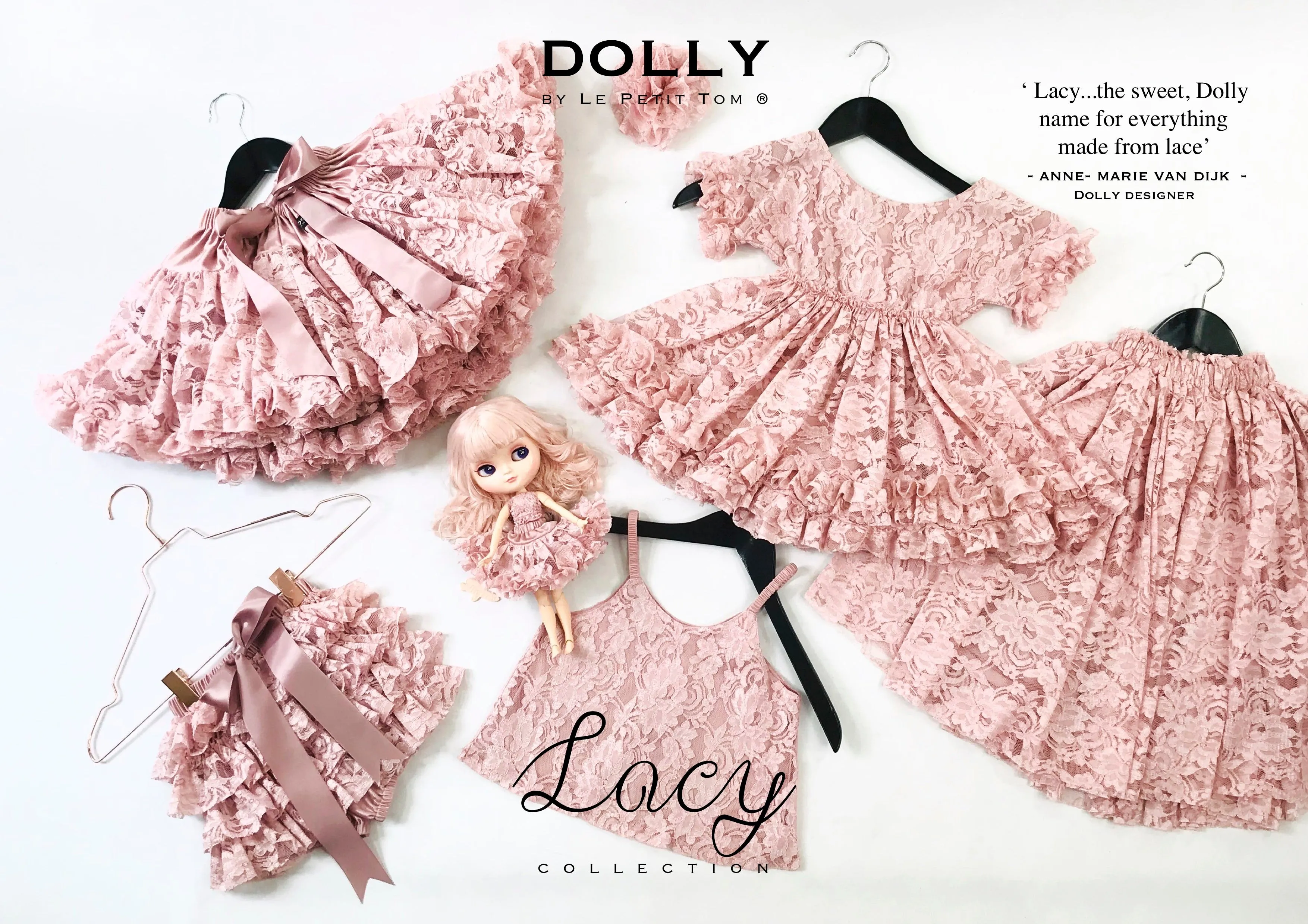 [OUTLET] DOLLY by Le Petit Tom  LACY SPAGHETTI TOP pink