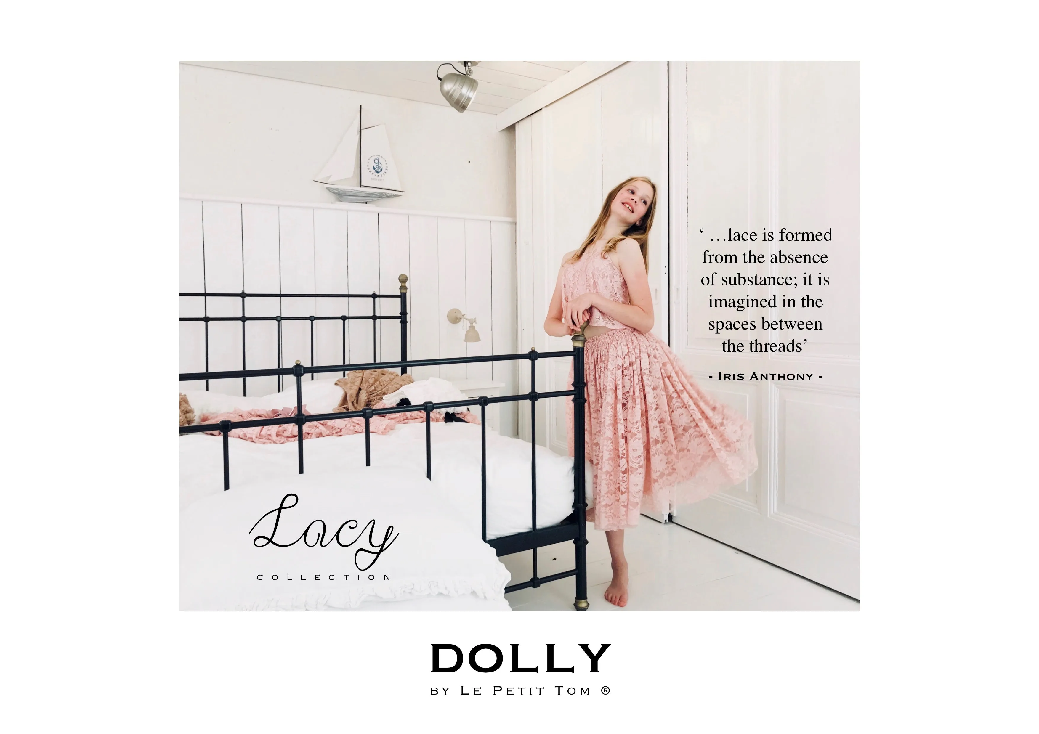 [OUTLET] DOLLY by Le Petit Tom  LACY SPAGHETTI TOP pink