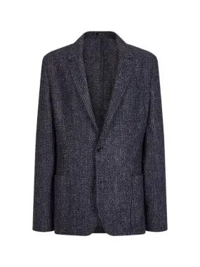 Overseas station season big chance 8 18 no cheat single tweed jacket dark navy 270183