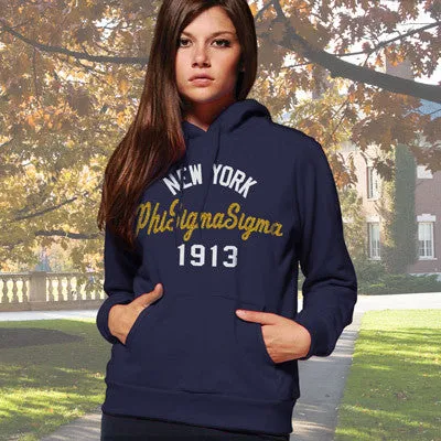 Phi Sigma Sigma State and Date Printed Hoody - Gildan 18500 -  CAD