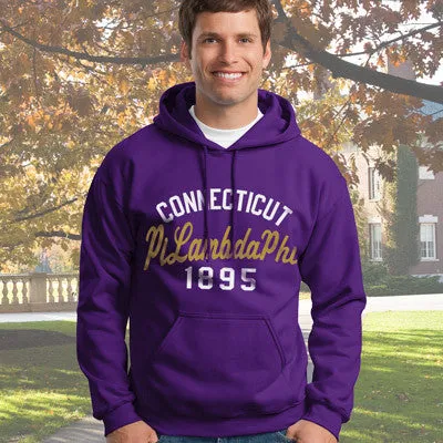 Pi Lambda Phi State and Date Printed Hoody - Gildan 18500 - CAD