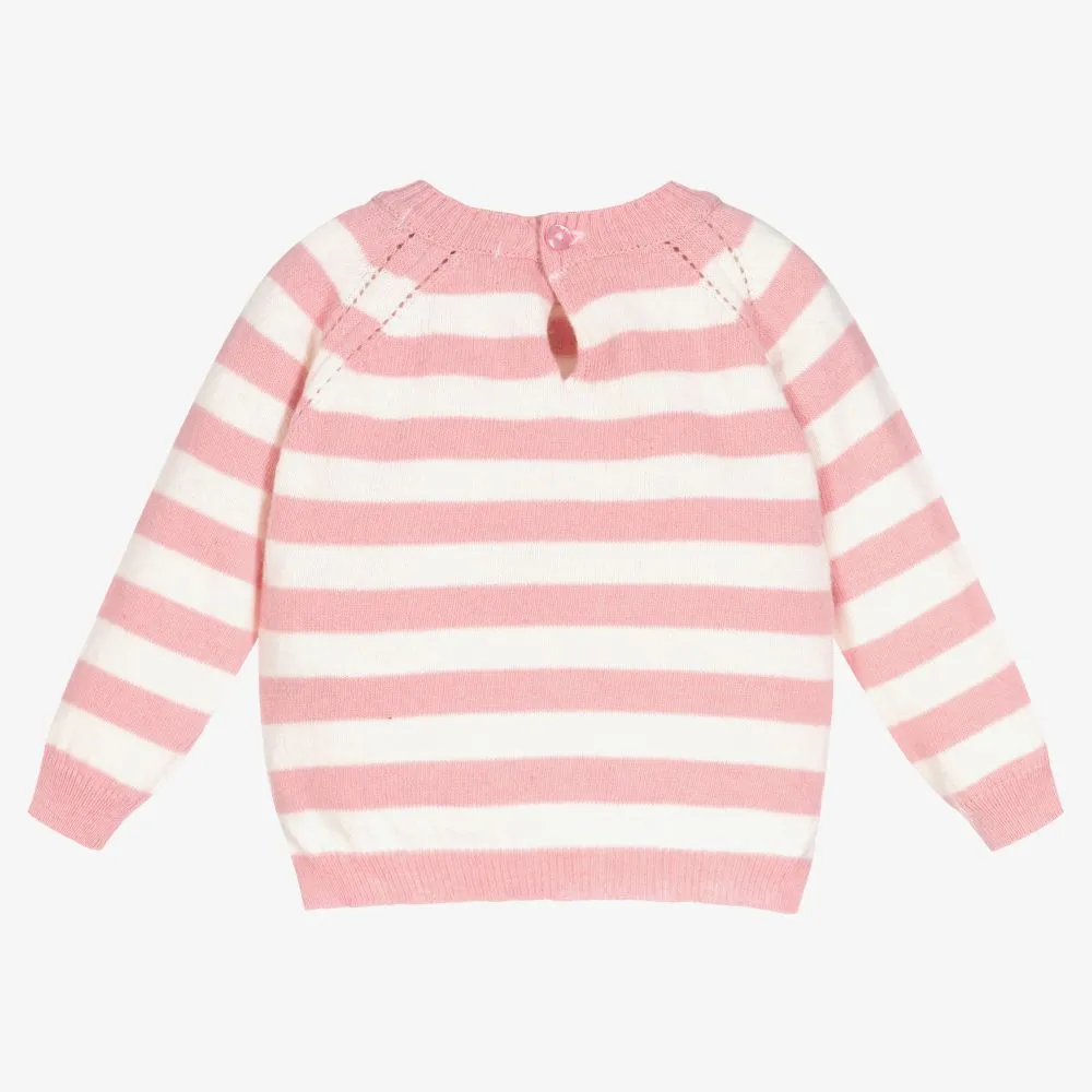 Pink Striped Knitted Sweater