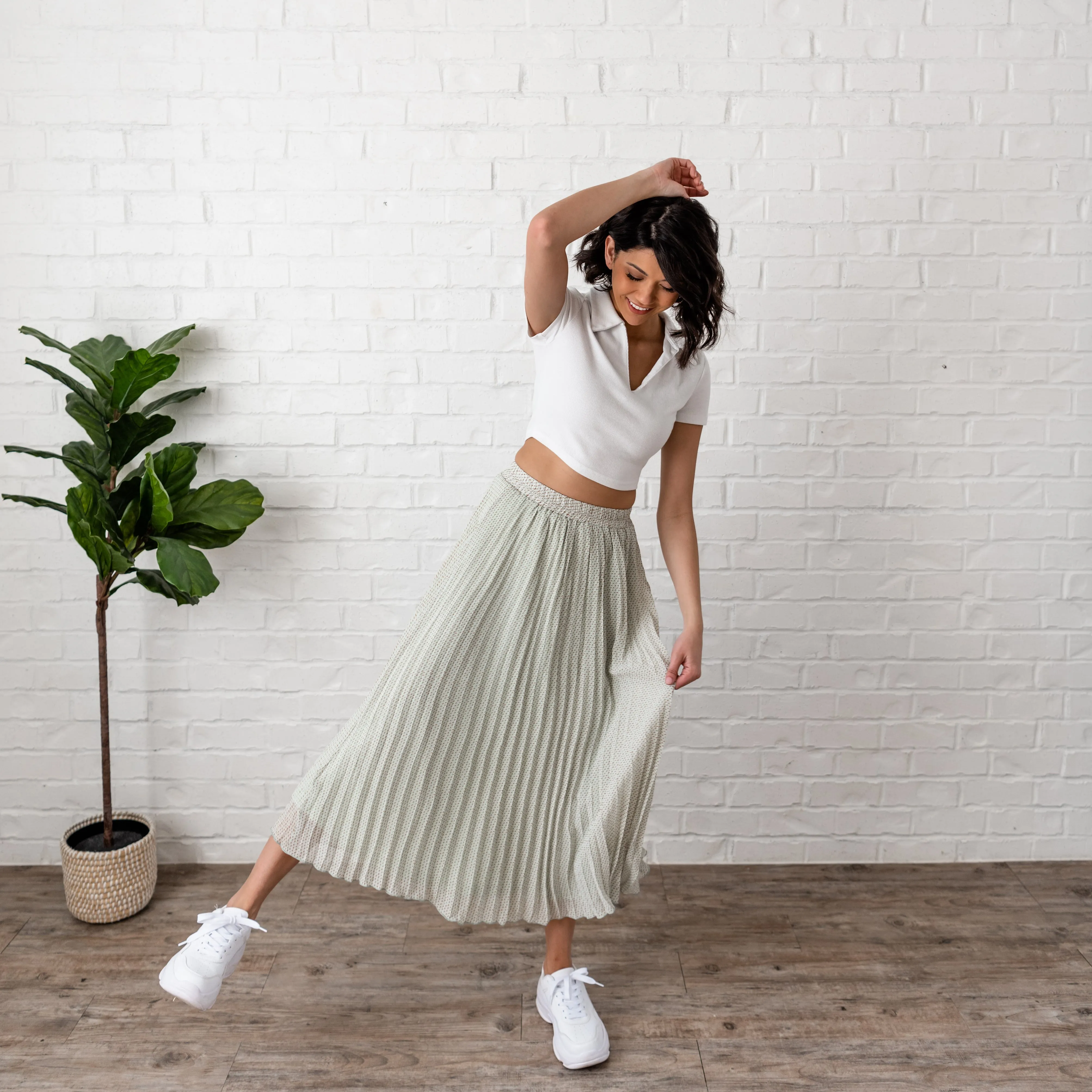 Pleated Maxi Skirt