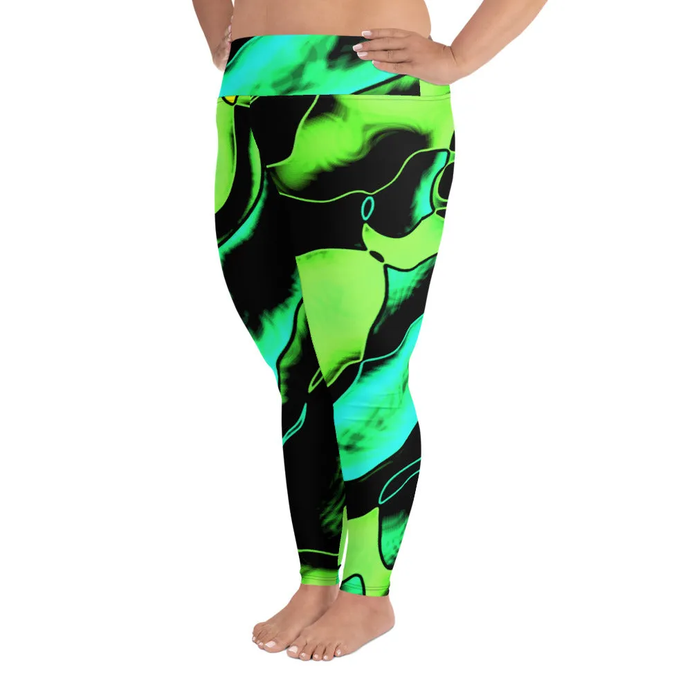 Plus Size Leggings Colorful Lime