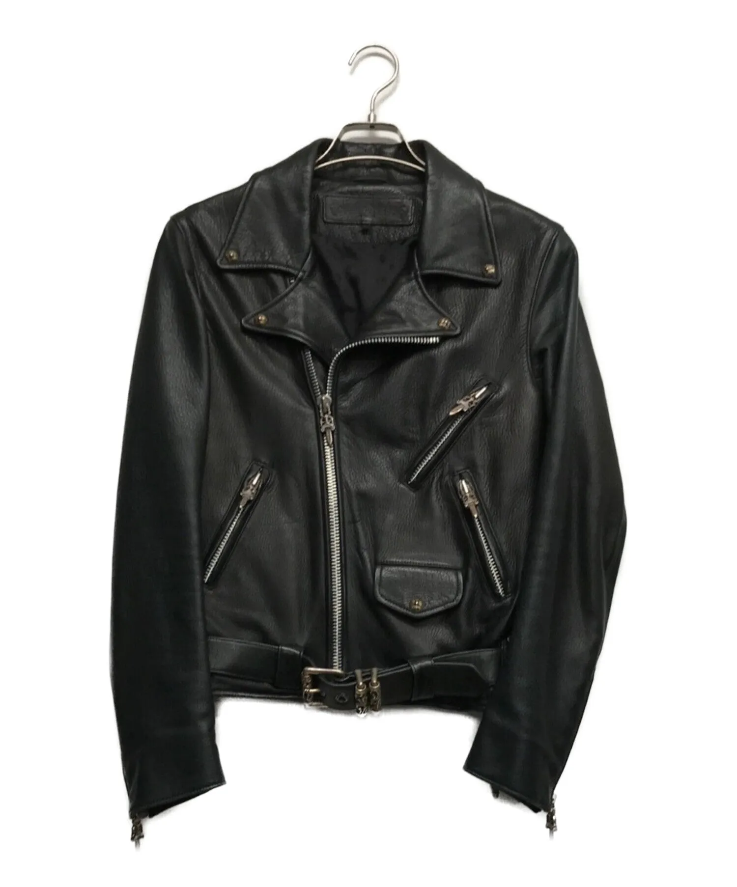 [Pre-owned] CHROME HEARTS Cow Leather JJ DEAN LONG VJ Double Riders Jacket 2625-304-6338