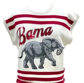 QOS Bama Striped S/S Top