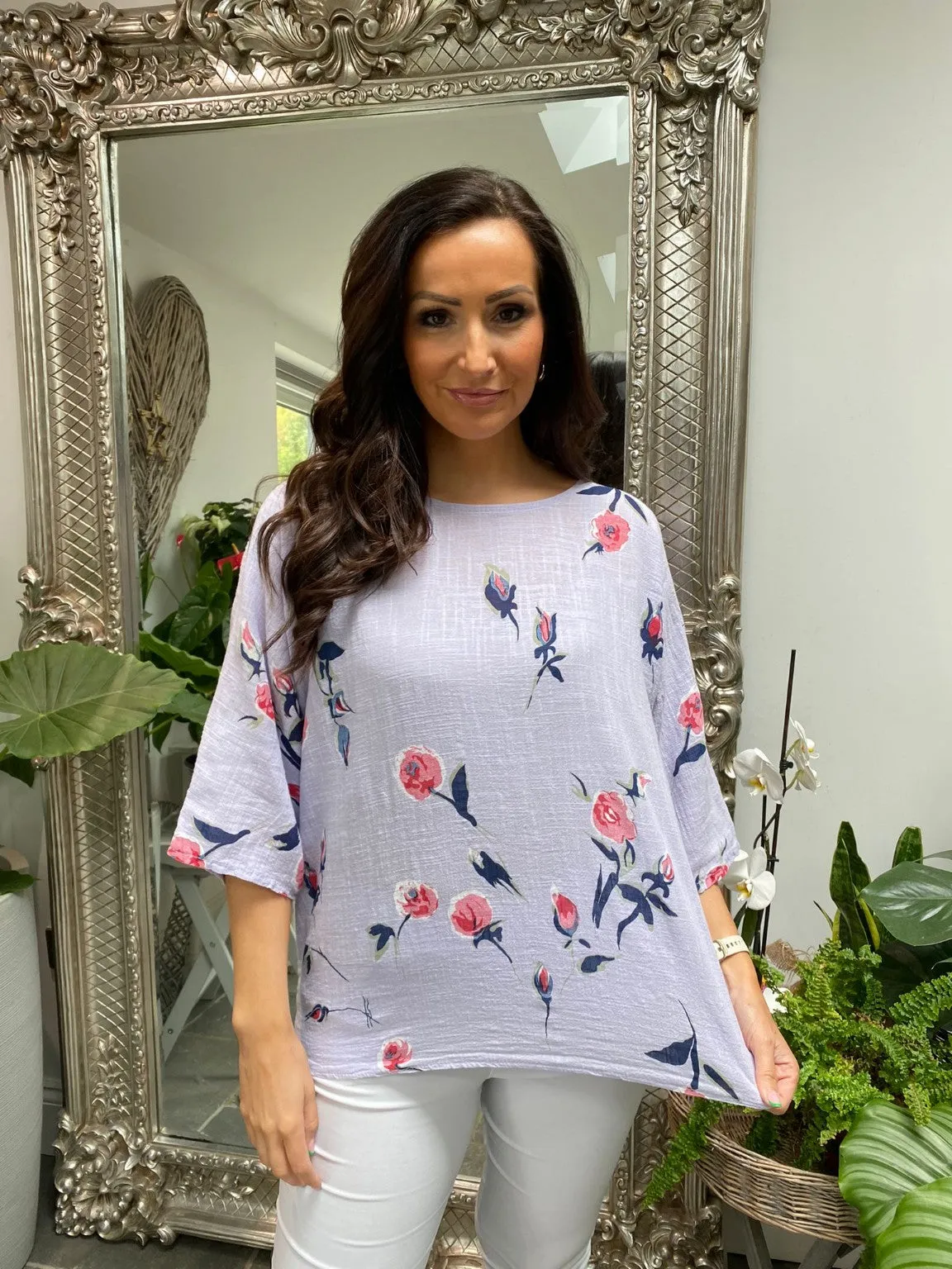 Rose Print Top Morgan