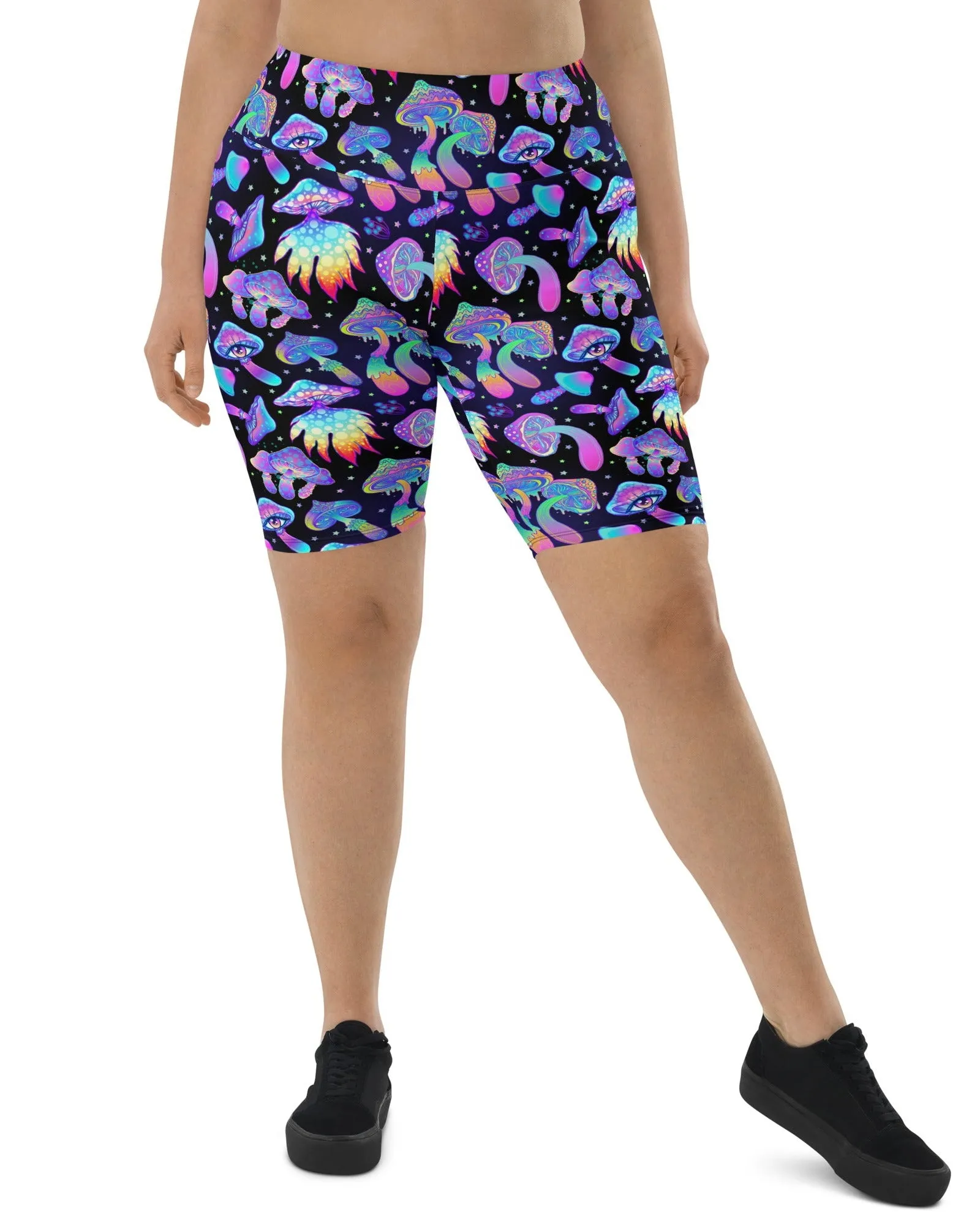 Shroomin Black Biker Shorts