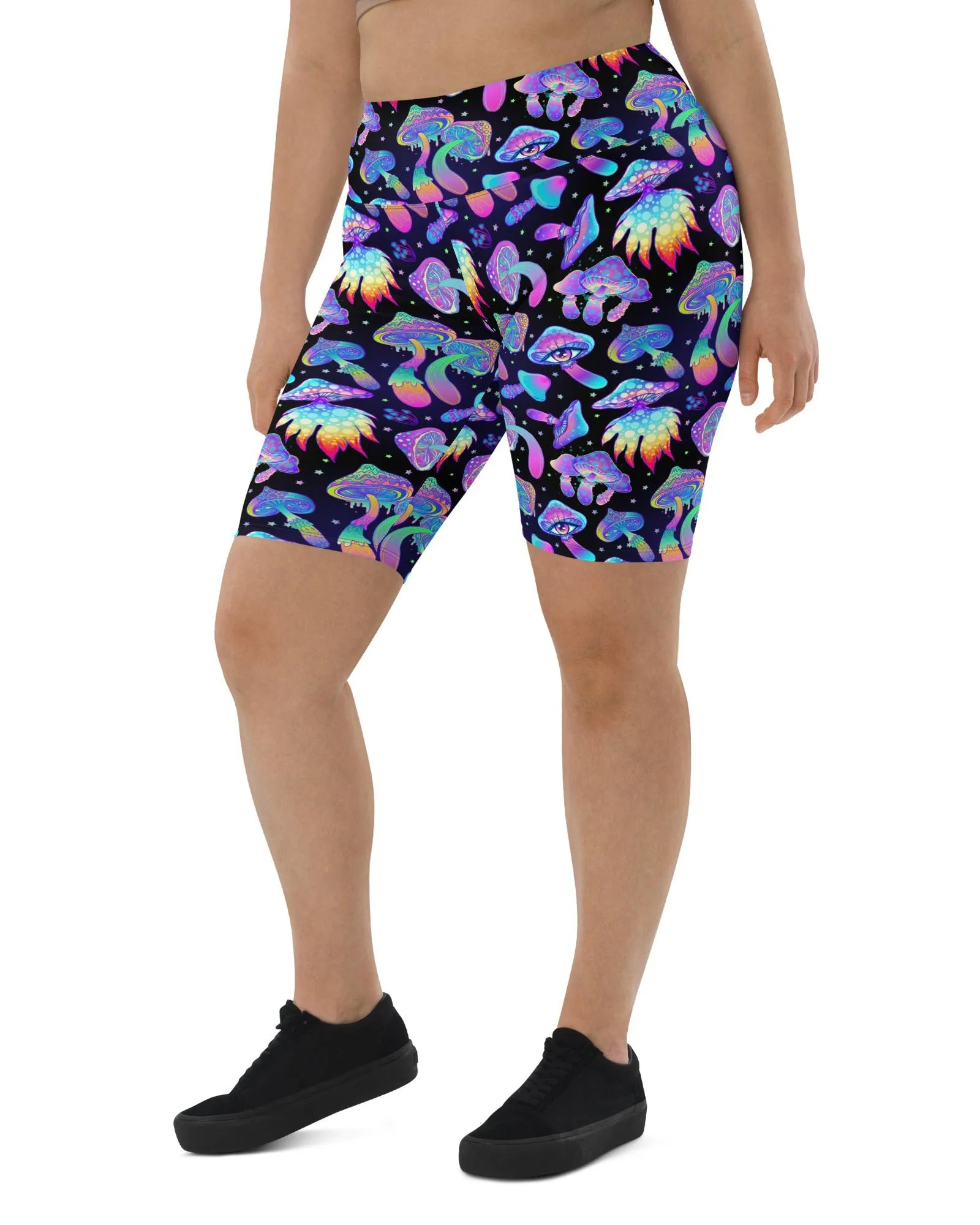 Shroomin Black Biker Shorts