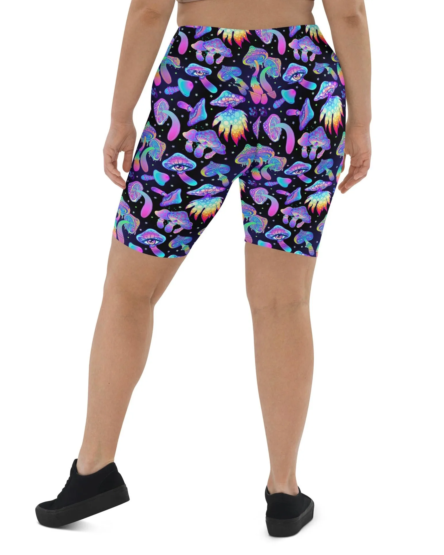 Shroomin Black Biker Shorts