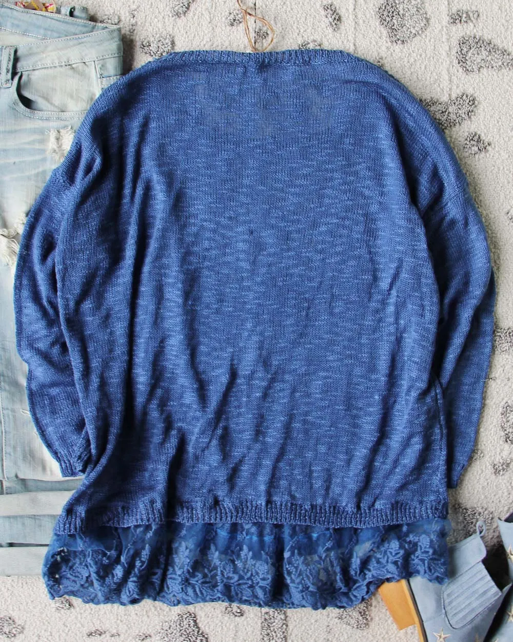 Sierra Lace Sweater in Blue