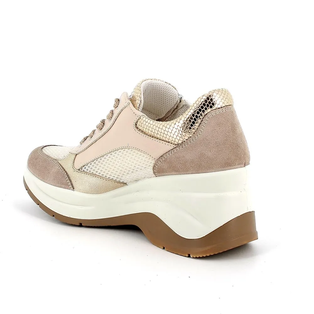 SNEAKERS IGI&CO DONNA PELLE/TESSUTO LAMINATO VISONE 5655711