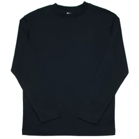 Sunspel - Long Sleeve Mock Neck T-shirt - Black