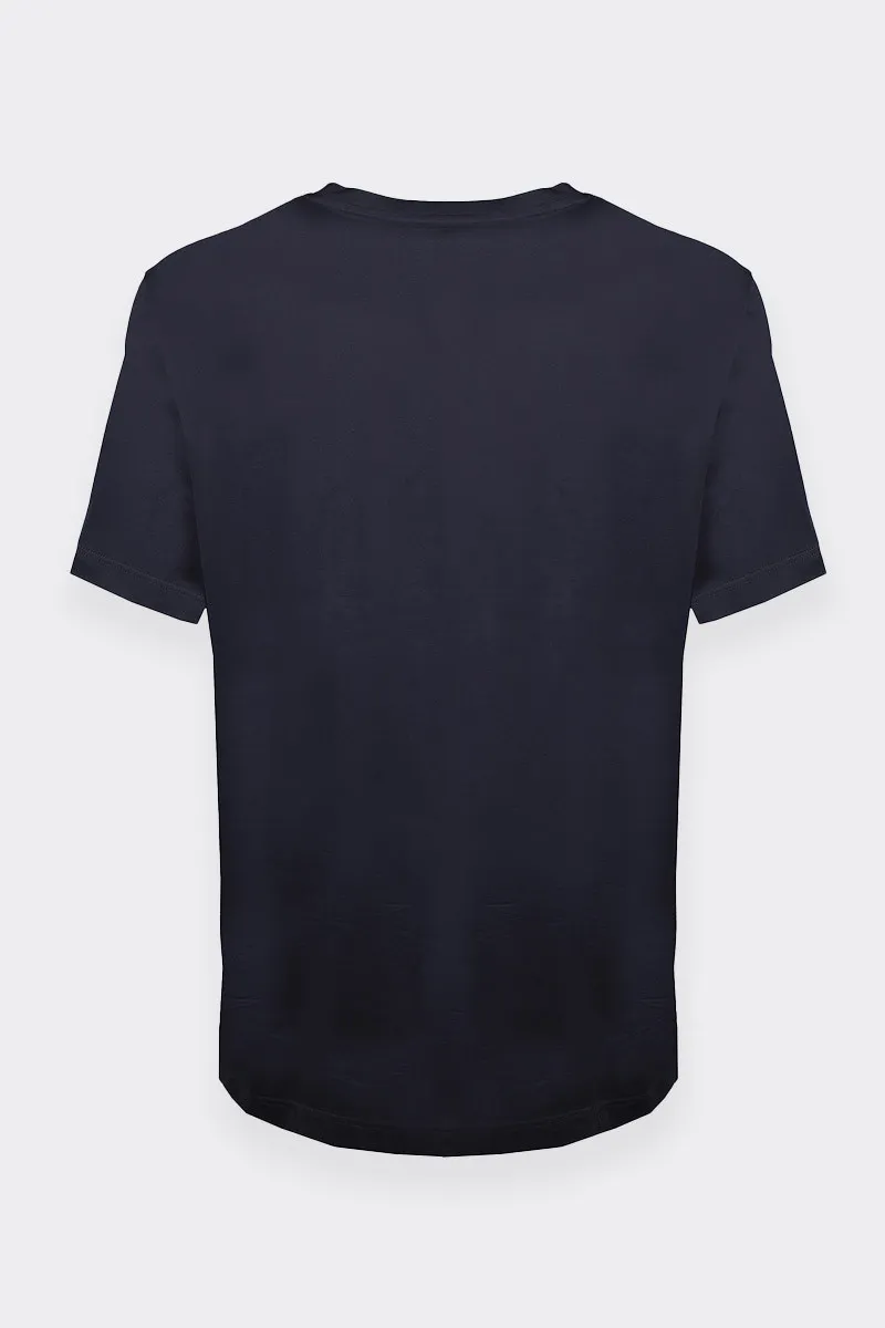 T-SHIRT OVER IN FILO DI SCOZIA BLU NAVY