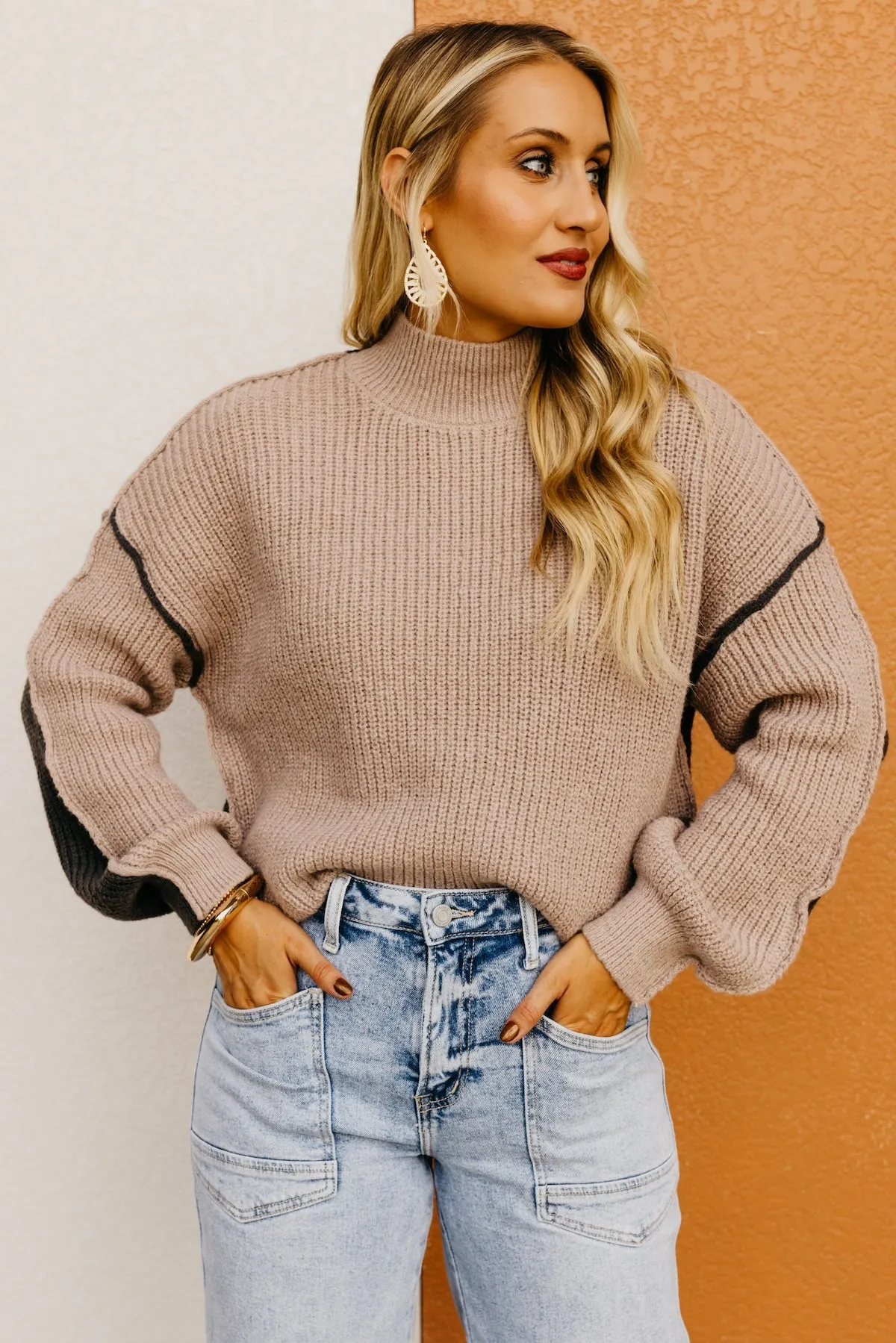 The Eliseo Two Tone Reverse Seam Sweater