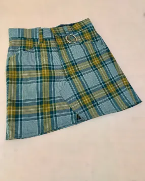 Upcycled transformed plaid skirt