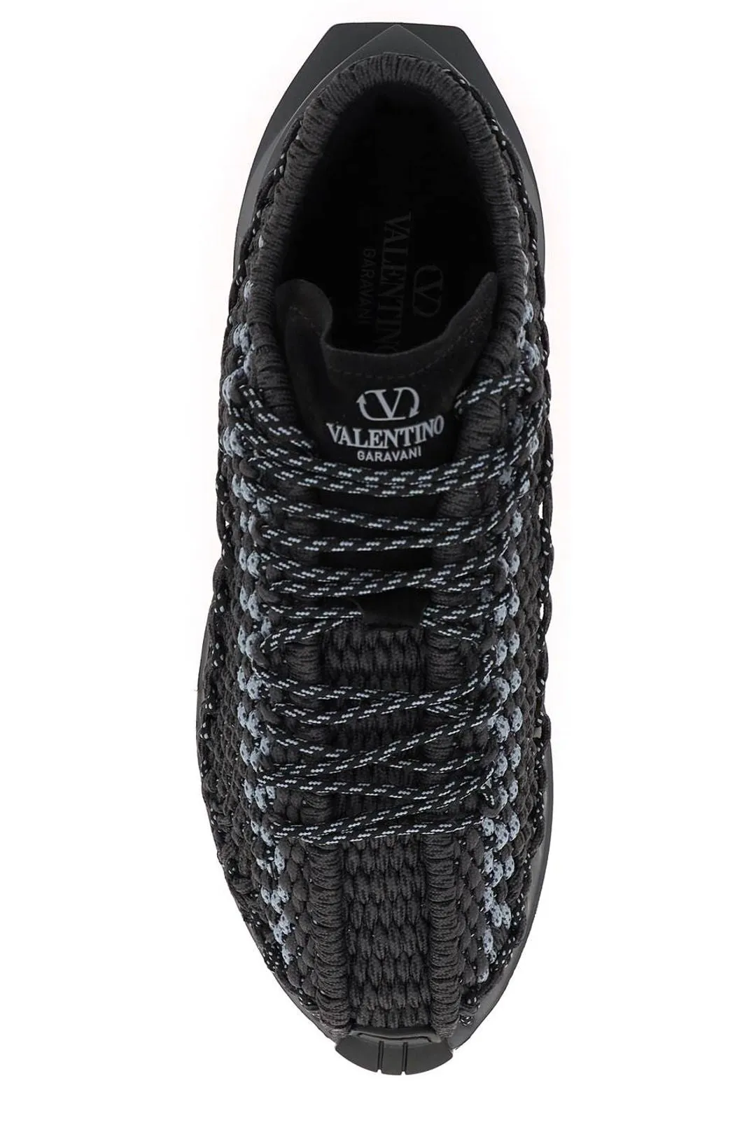 Valentino Outdoor Crochet Lace-Up Sneakers