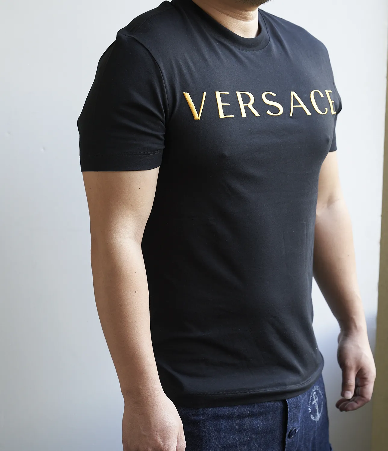 VERSACE  |Plain Logo Luxury T-Shirts