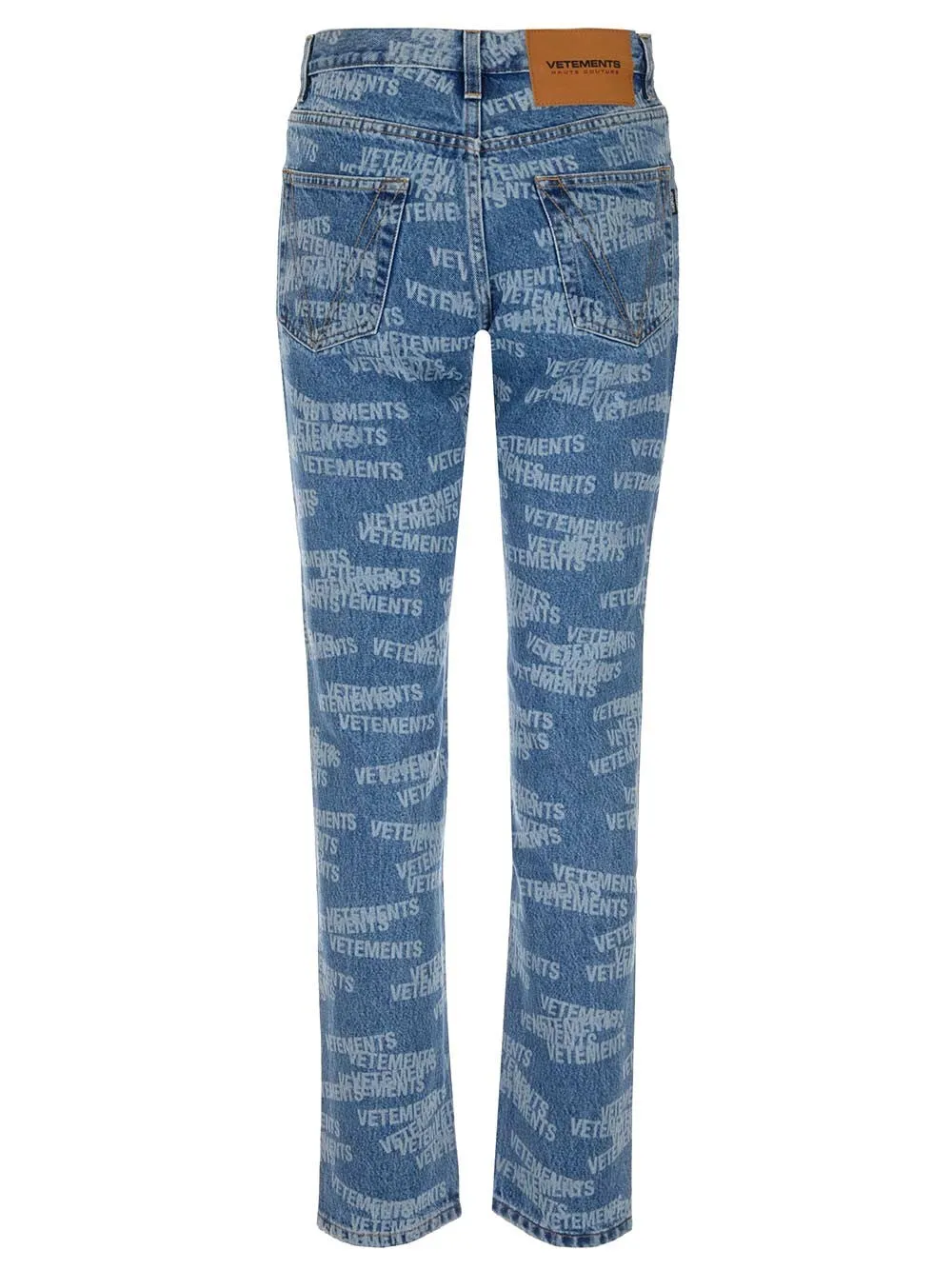 Vetements Allover Logo Printed Straight-Leg Jeans