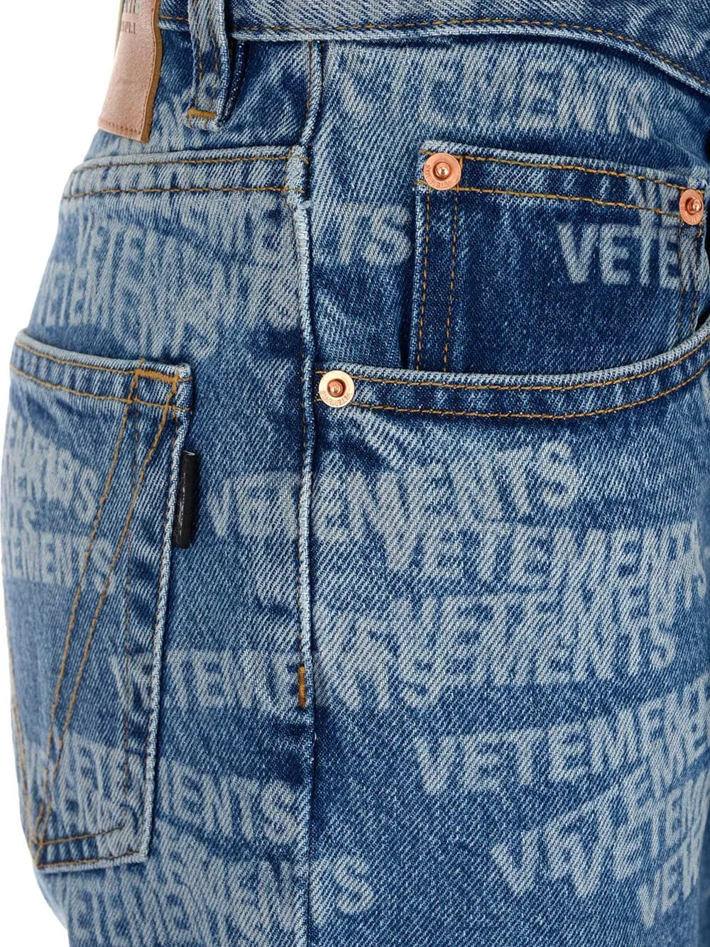 Vetements Allover Logo Printed Straight-Leg Jeans