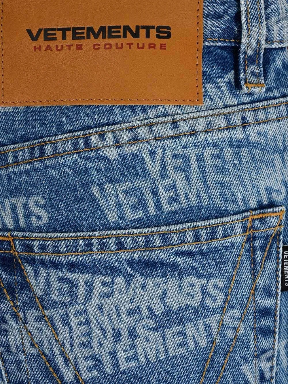 Vetements Allover Logo Printed Straight-Leg Jeans