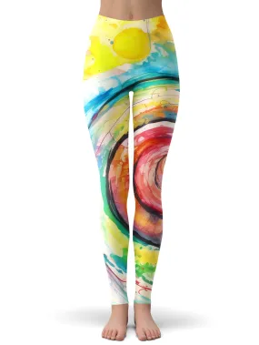 Water Color Swirl Leggings