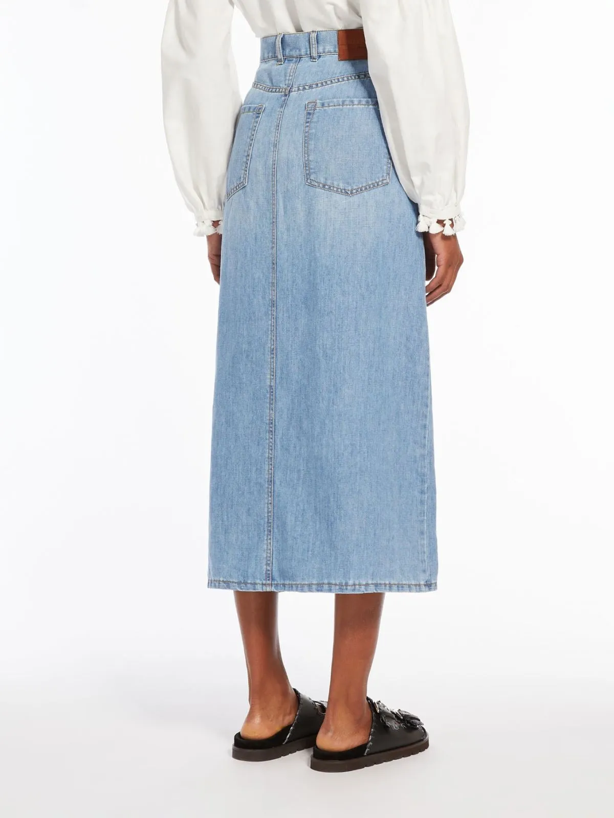 Weekend Max Mara Gelada Denim Maxi in Navy Light