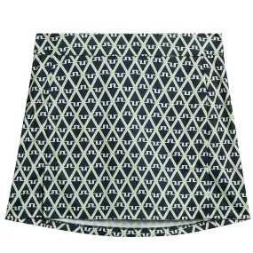 Womens Amelie TX Jersey Printed Mid Skirt Geo JL Navy - SS24