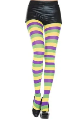 Women's Mardi Gras Striped Tights