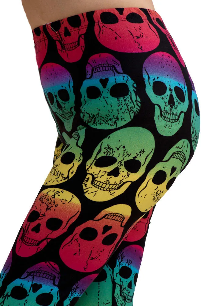 Women's Regular Skull Multi Colored Leggings