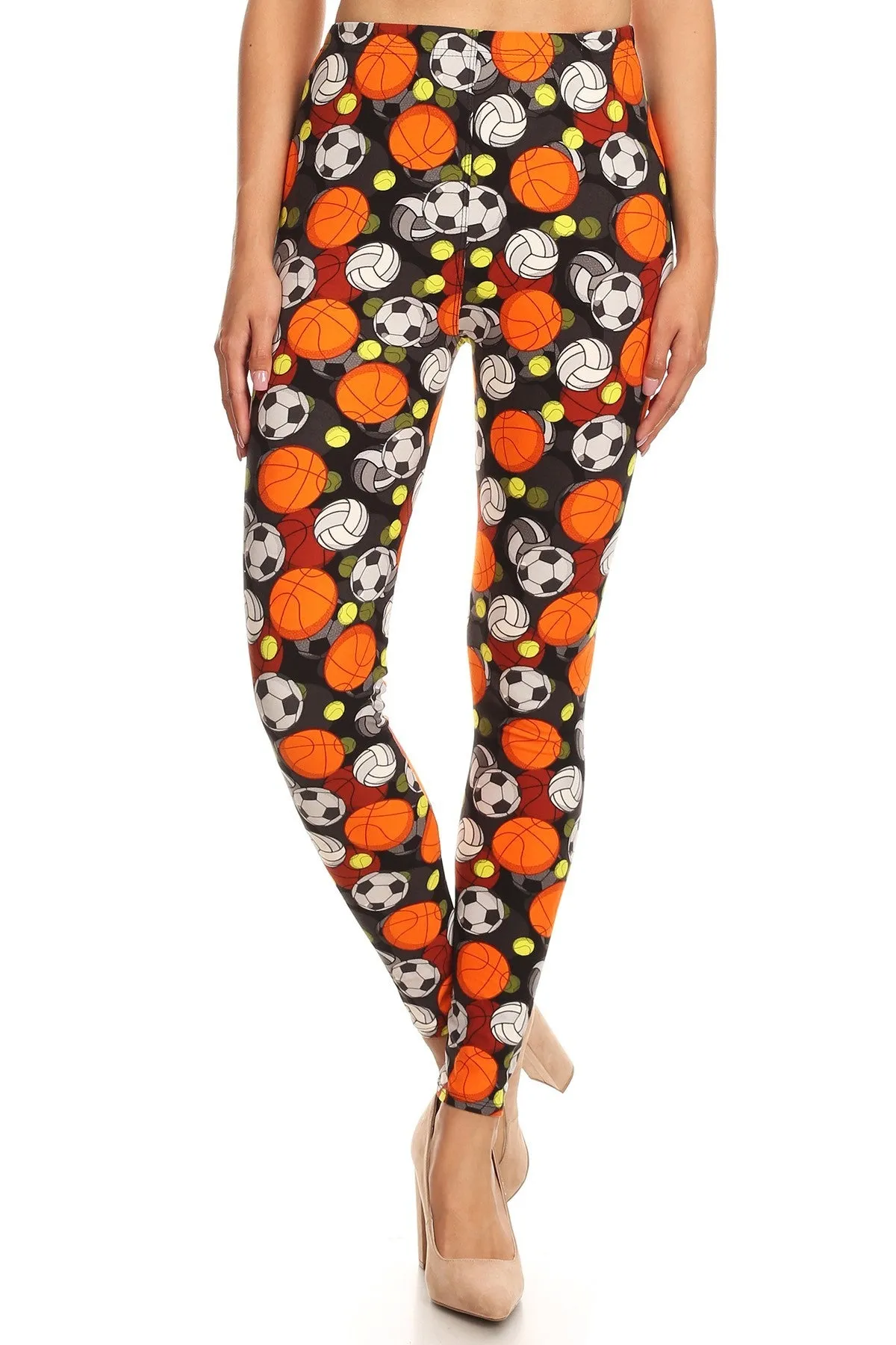 Women's Regular Sports Theme Pattern Printed Leggings