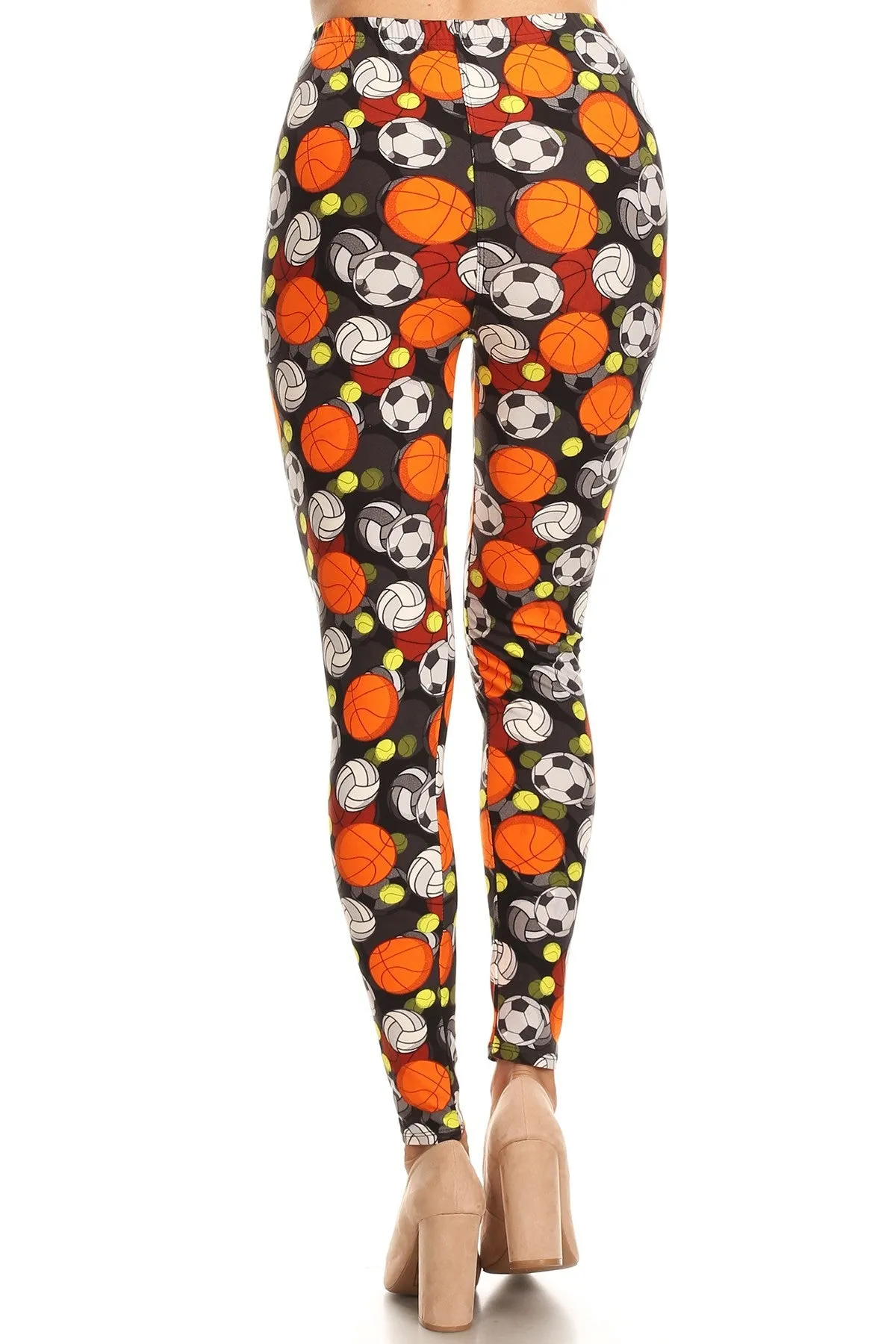 Women's Regular Sports Theme Pattern Printed Leggings