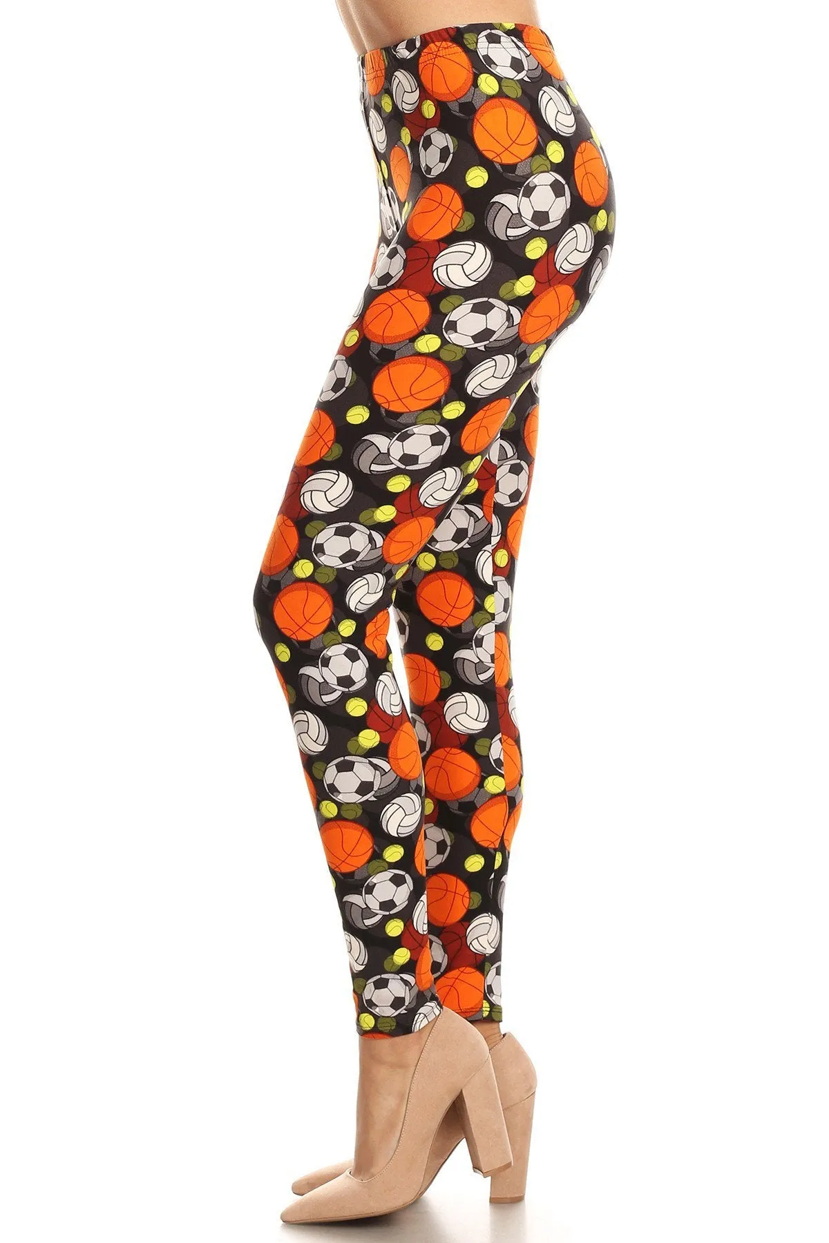 Women's Regular Sports Theme Pattern Printed Leggings