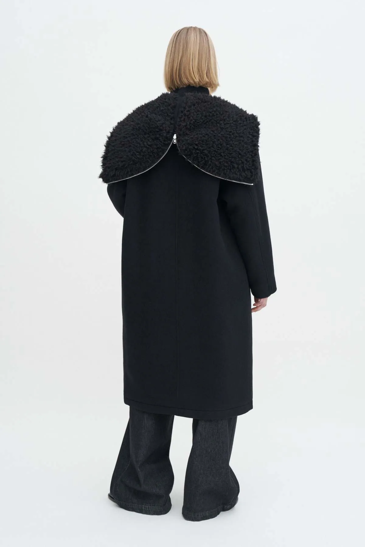 Wool Parka Coat - Black