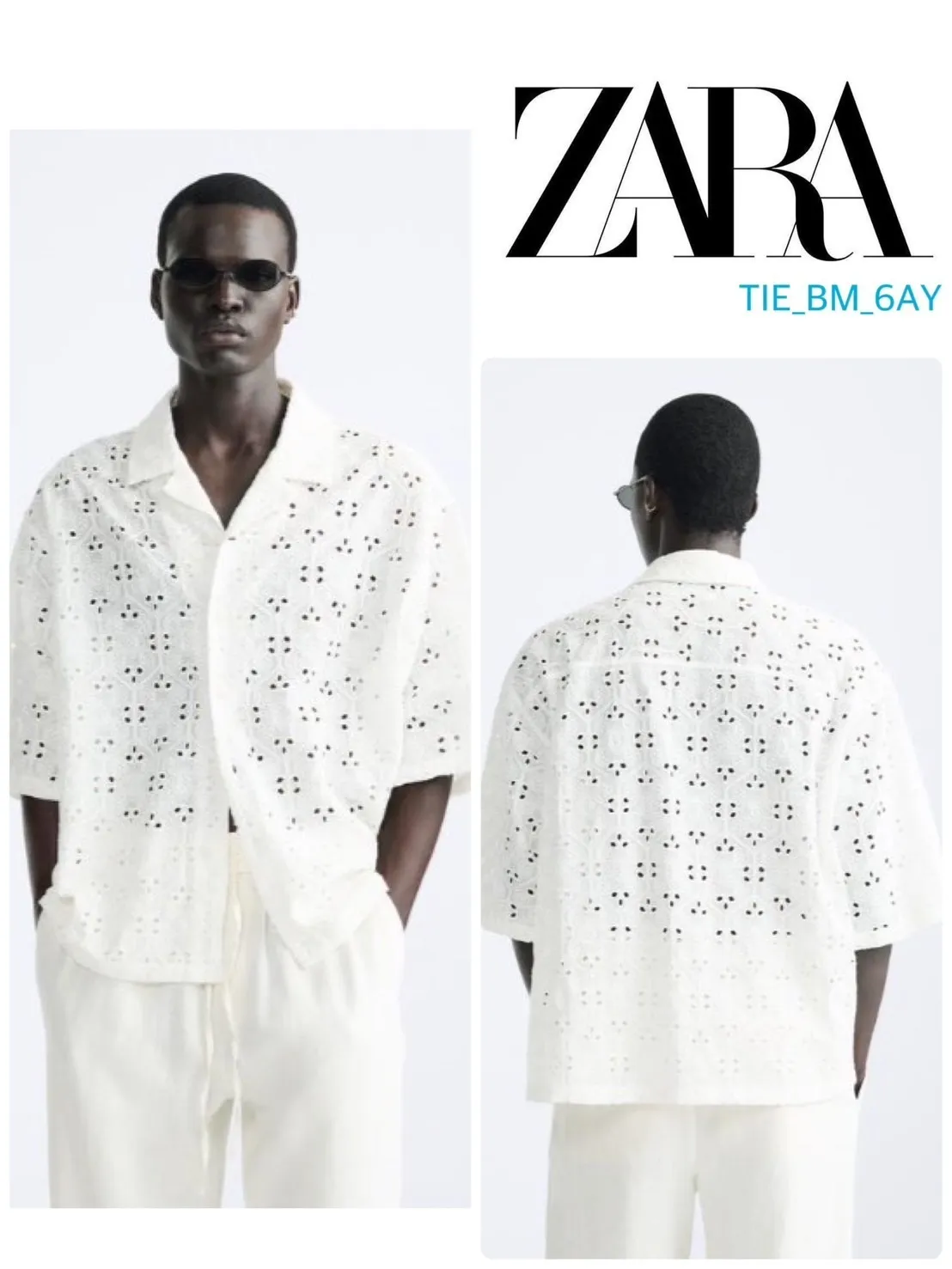 ZARA  |Cotton Short Sleeves Shirts